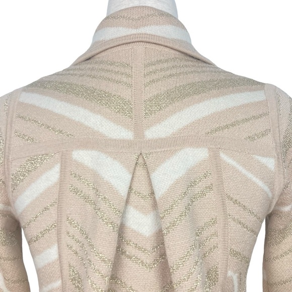 DVF  Metallic Stripe Double Breasted Knit Cardigan Sweater - Size S/M - Picture 4 of 13